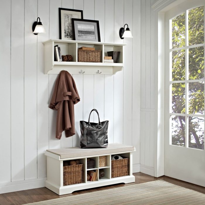 Entryway crosley brennan hall coat 2pc rack mudroom levi benches entryways pemberly organize mud cozy two clutter artykuł wearefound hallway